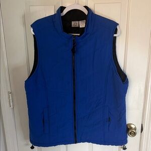 Just My Size Royal Blue Lightweight Quilted Zip Vest with Pockets